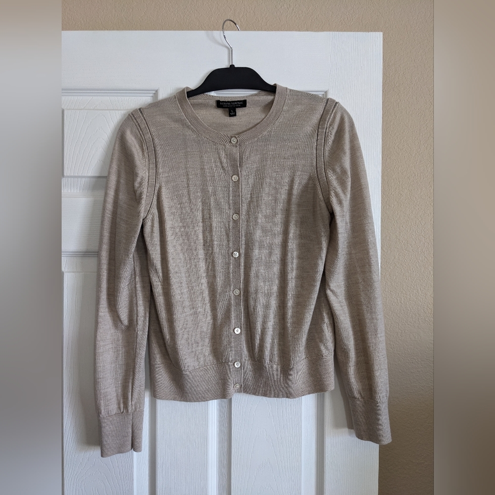 Banana Republic, Women's Cardigan, Size L, Tan/Oatmeal